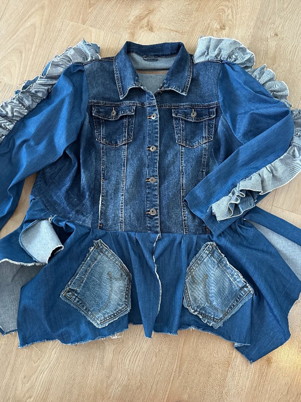 Women's Original Art To Wear Blue Denim Jean Jacket sz 2X